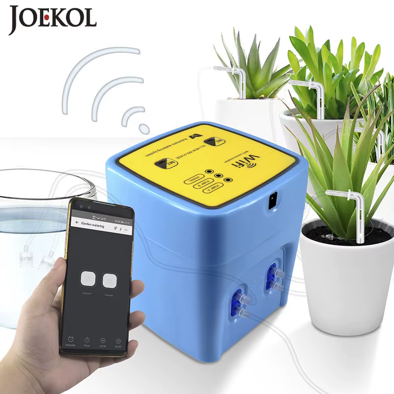 Système d'arrosage automatique intelligent pour jardin, double pompe, Wifi, télécommande mobile, kit d'irrigation goutte à goutte pour plantes