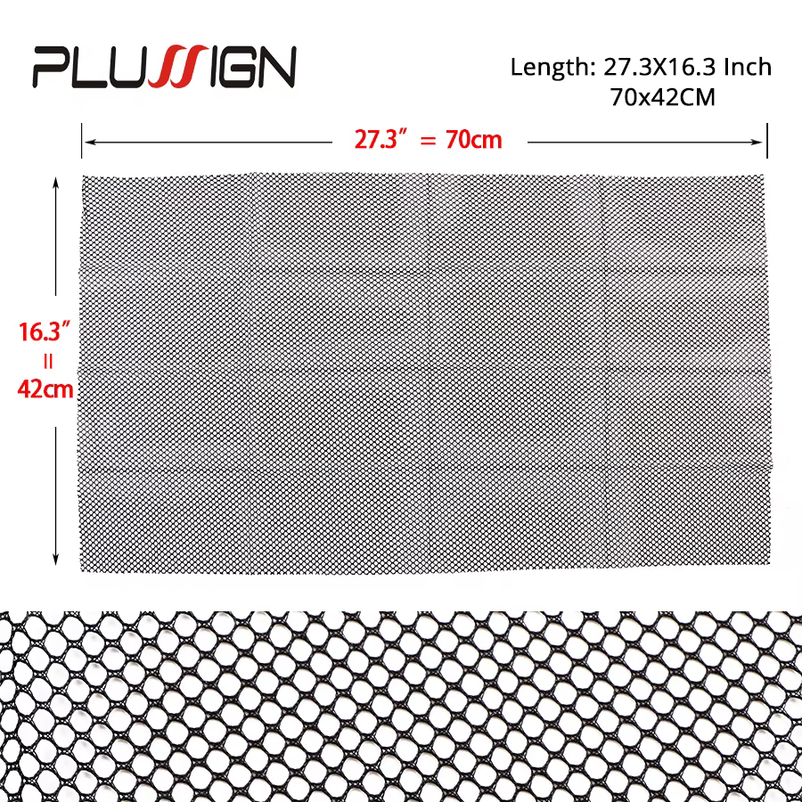 Filet de tissage de cheveux en tissu respirant de taille généreuse, filet noir en Polyester de Style libre à grand trou