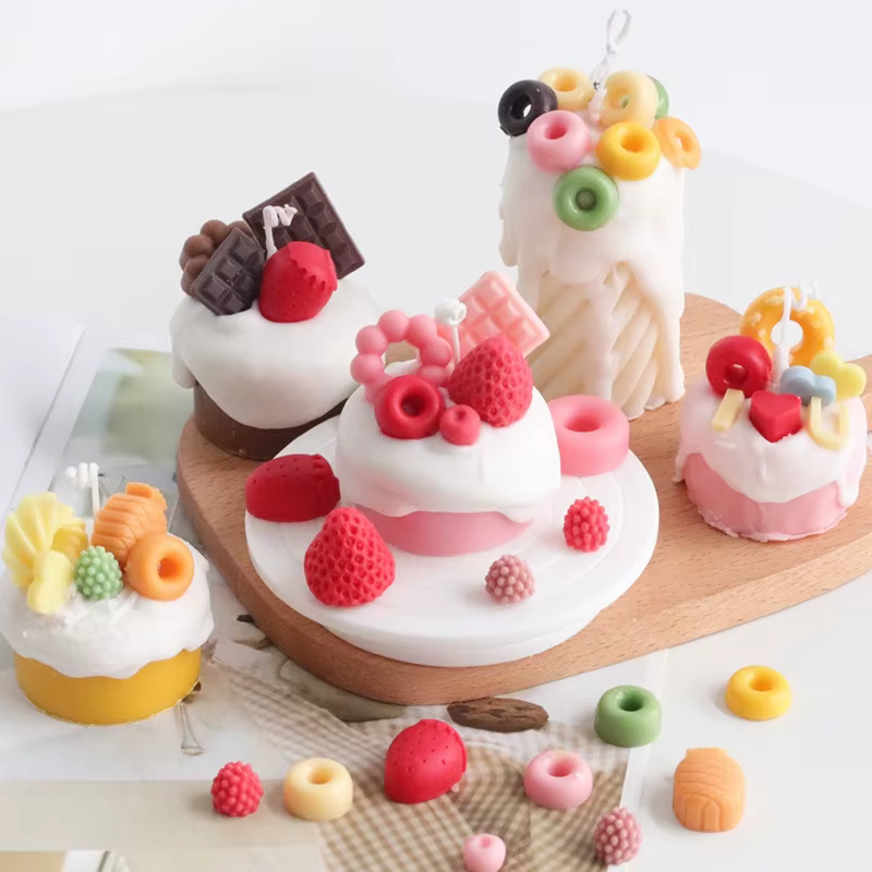 Moule à bougie à gâteau en émail crème, bricolage, cercle de beignet, décoration en Silicone, moule à biscuits au chocolat, moules en résine, outils de décoration de gâteaux