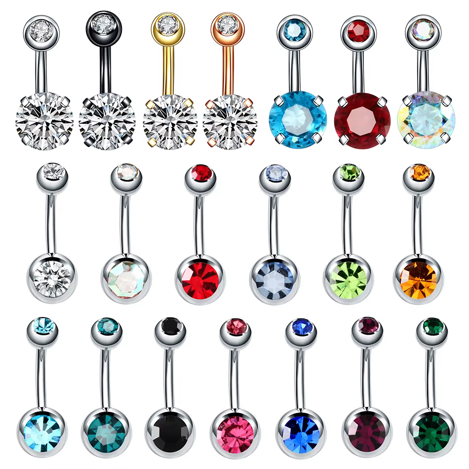 1PC acier chirurgical nombril boucle d'oreille ventre Piercing Sexy Piercing Ombligo gemme oreille Piercing nombril boucle d'oreille corps bijoux Pircings