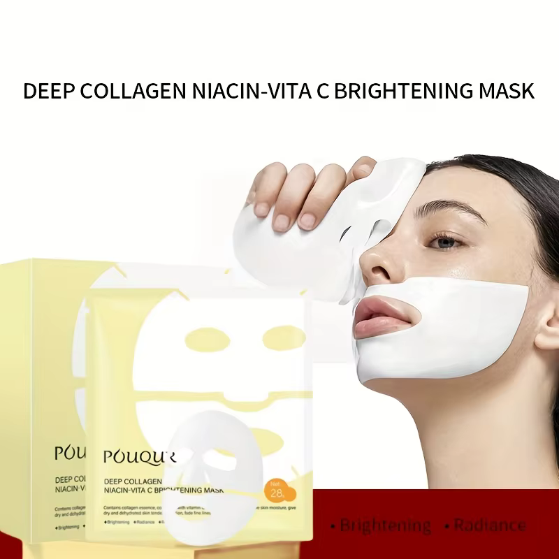 1 boîte*5 masques pour le visage au collagène blanc et jaune