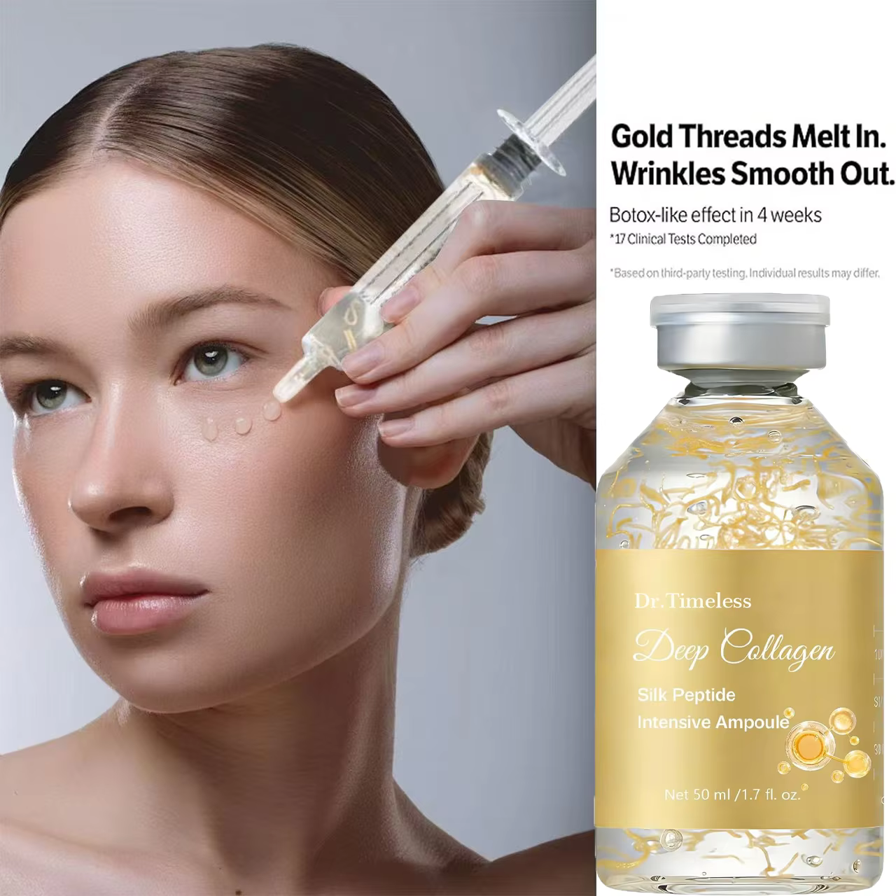 Ampoule de peptides de soie | Sérum anti-âge avec collagène et complexe de 30