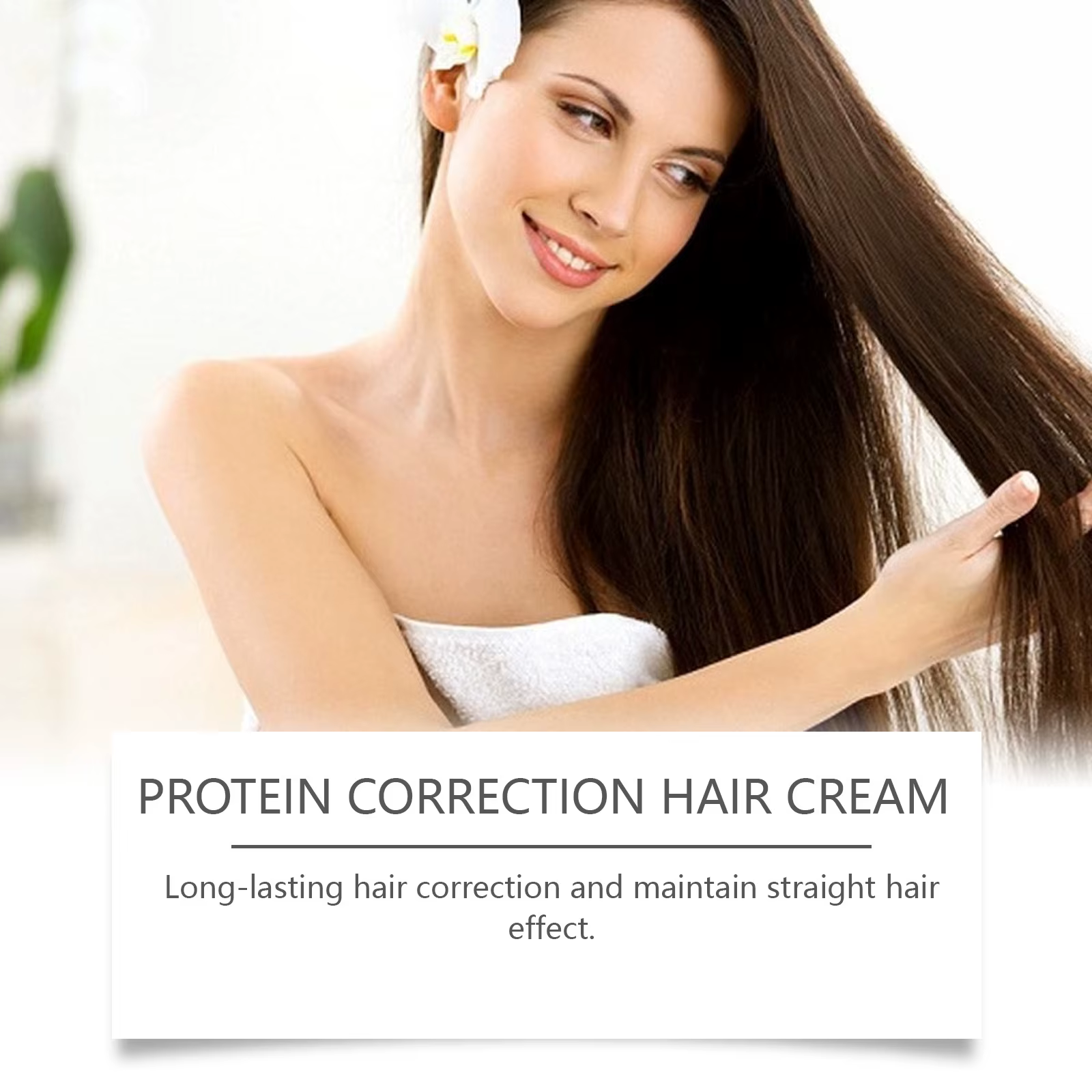 Crème Lissante Protéinée Réparatrice en Profondeur, Conditionneur Nourrissant Anti-Frisottis pour des Cheveux Soyeux et Lisses