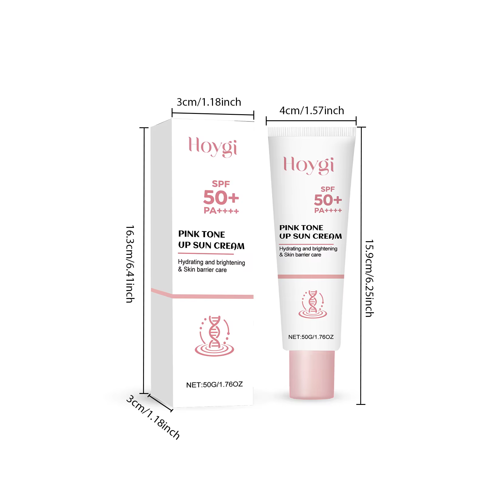 Crème solaire tonifiante rose SPF50+ PA+++ Protection UV éclaircissante
