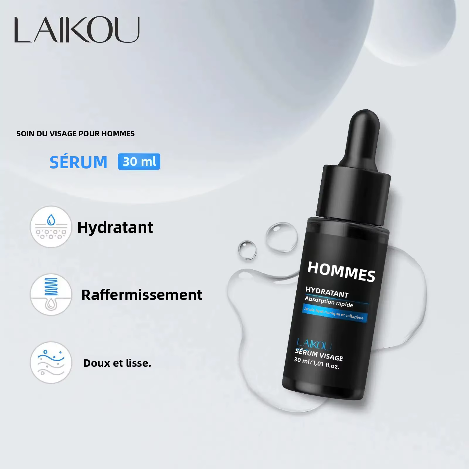 Sérum à l'acide hyaluronique pour hommes