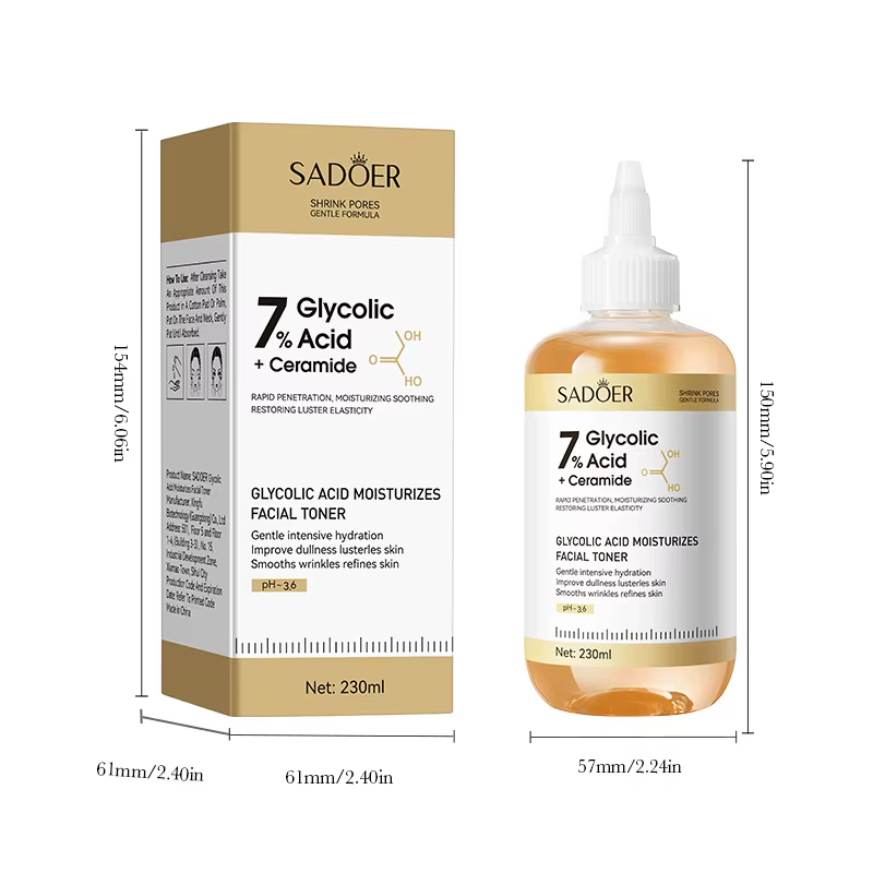 SADOER acide glycolique tonique visage sérum soin de la peau