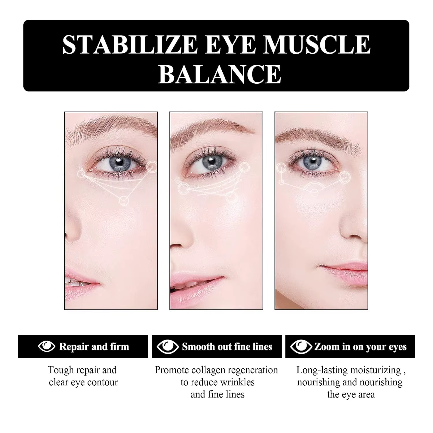 2 pièces Verfons 30G crème pour les yeux au Peptide de venin de serpent lisse les ridules
