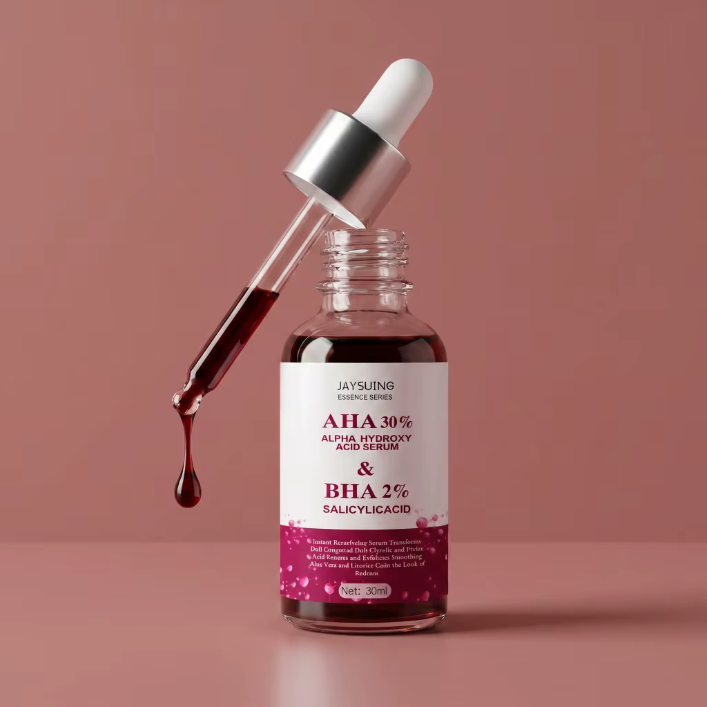 Sérum Resurfaçant 30% AHA BHA à l'Acide Glycolique – Purifie les Pores Obstrués, Lisse la Peau Terne, Apaise les Rougeurs à l'Aloe, Essence Exfoliante Douce