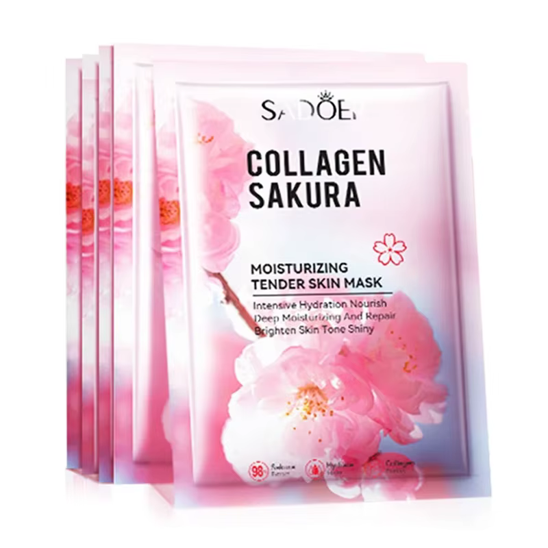 5 pièces SADOER Sakura masque Facial soins de la peau du visage hydratant éclaircissant
