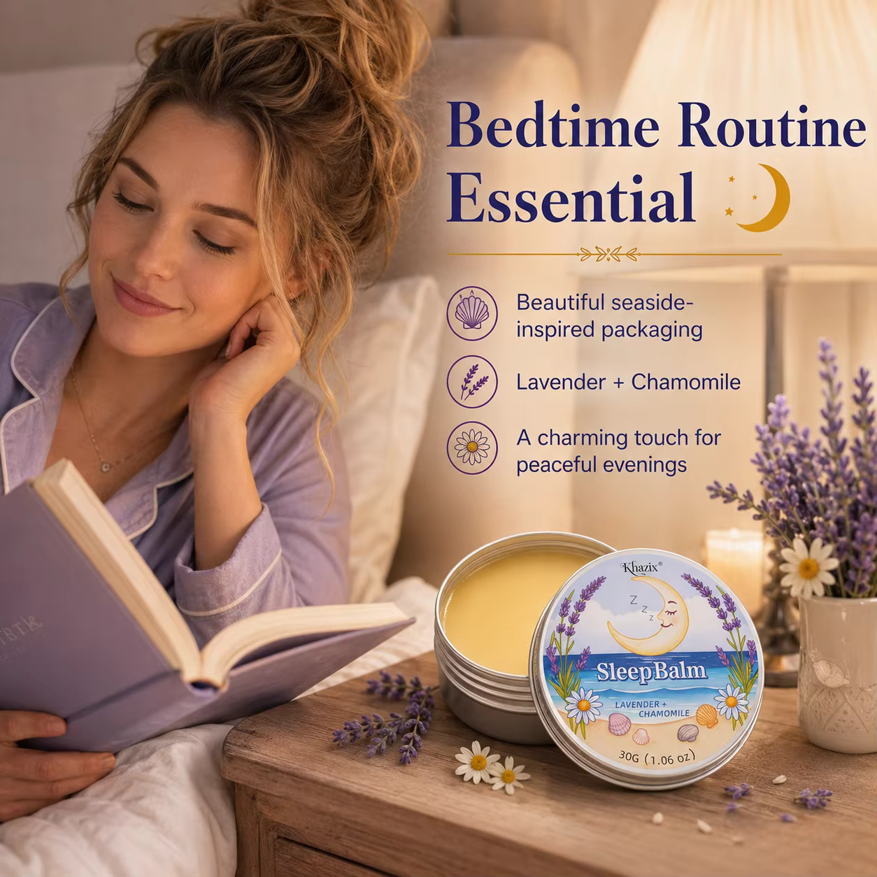Baume de Nuit Apaisant 30g à la Lavande et à la Camomille – Arôme Calmant
