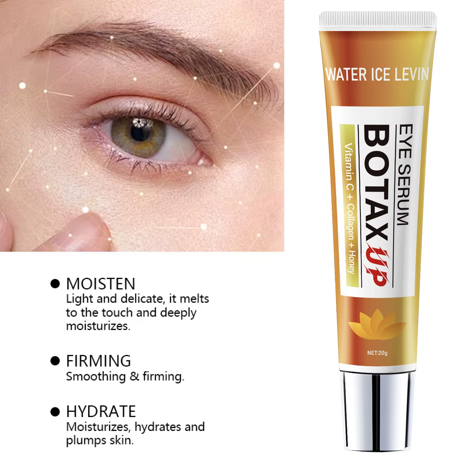 Crème pour les yeux au venin d'abeille et à la caféine pour les cernes et les poches