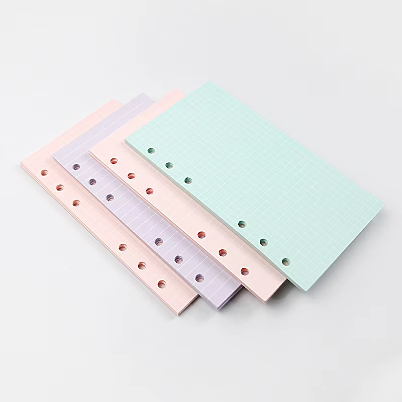 A5 A6 40 feuilles coloré feuilles mobiles cahier recharge spirale classeur Index papier Pages intérieures planificateur quotidien ligne grille Agenda blanc
