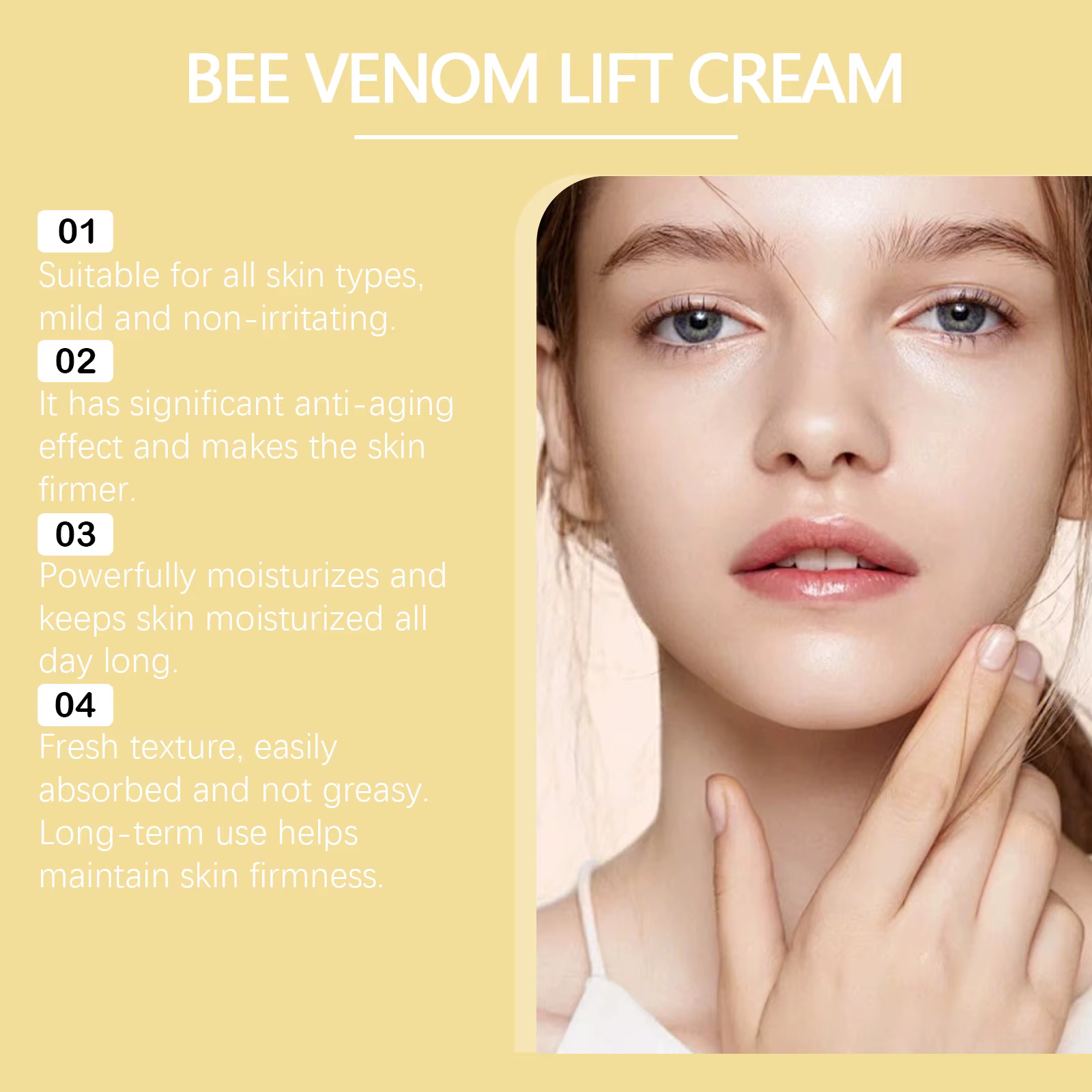 Crème pour le visage au venin d'abeille