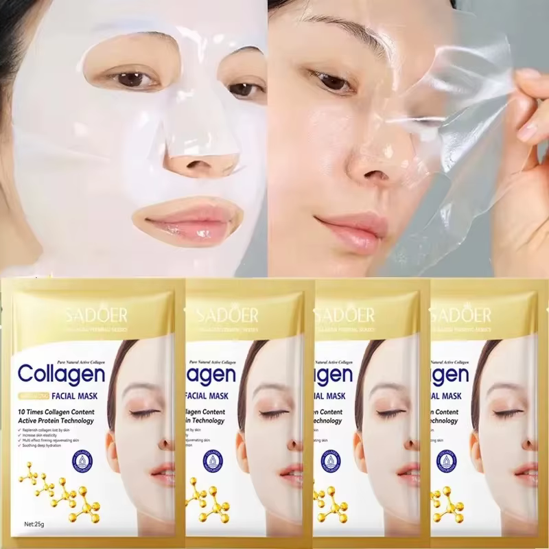 Masque facial anti-rides au collagène