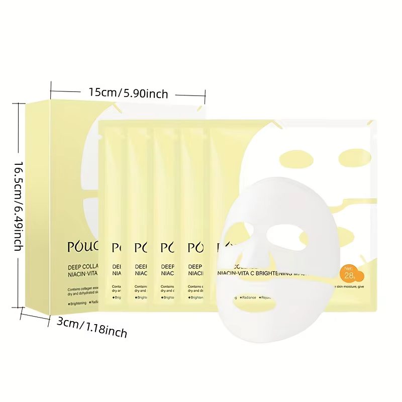 1 boîte*5 masques pour le visage au collagène blanc et jaune