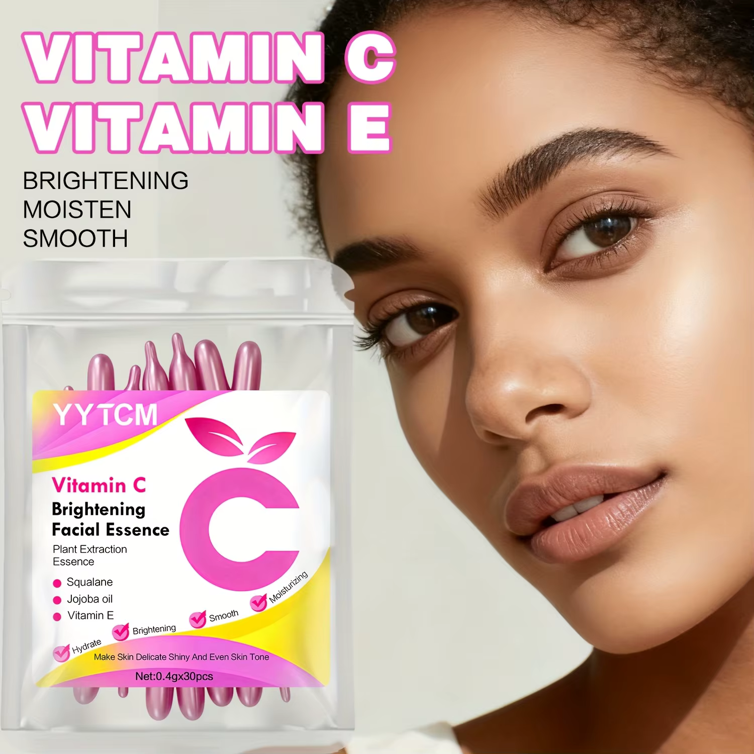 Essence en capsules éclaircissante et hydratante à la vitamine C