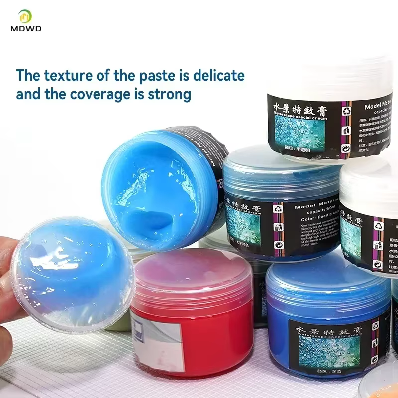 Pâte de paysage aquatique pour modélisation de bricolage, 50ml, rivières, océan, tartes, crème à effet d'eau simulée statique, matériaux de fabrication de scène pour Diorama