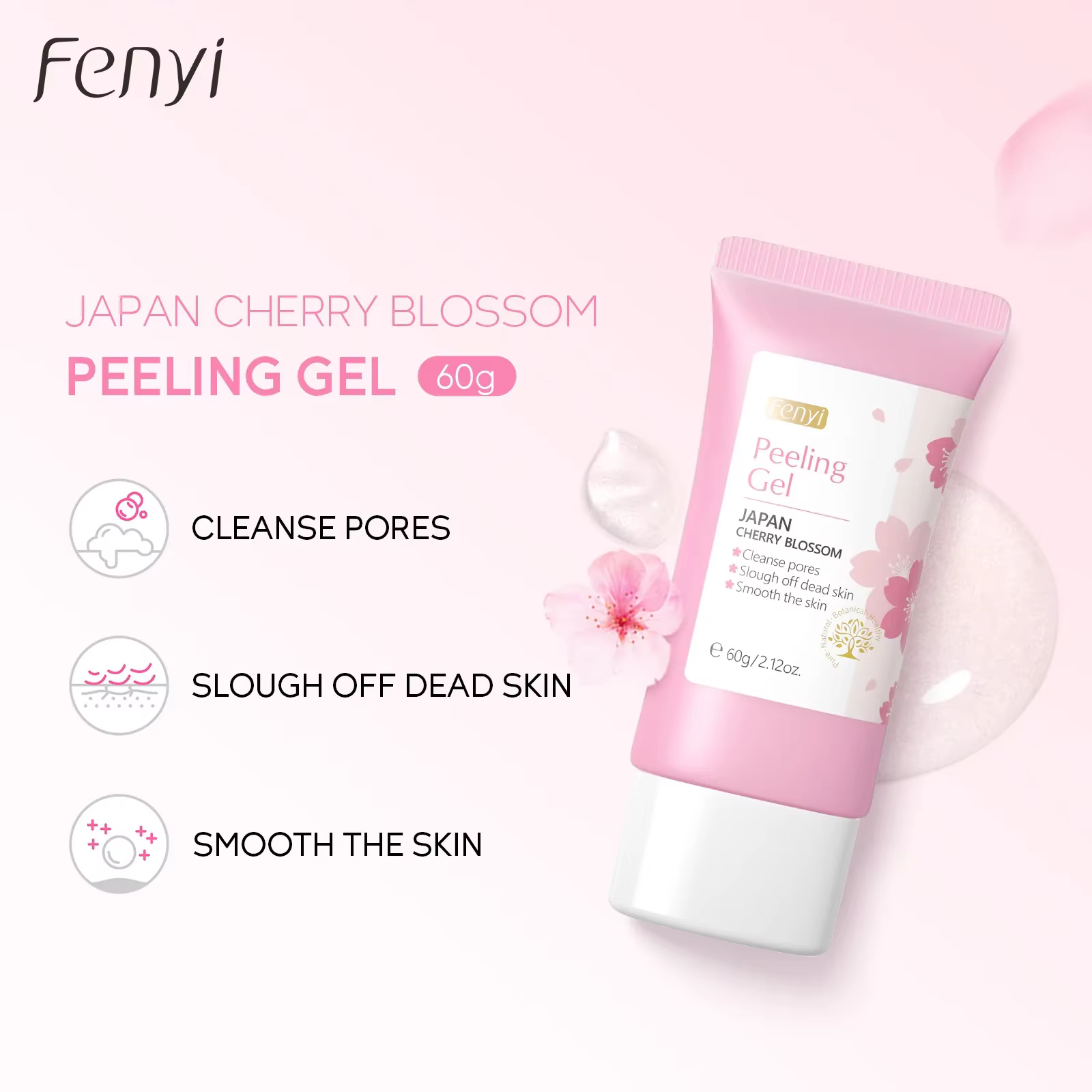 Sakura visage nettoyage en profondeur Gel exfoliant soins de la peau blanchissant hydratant réparation gommage