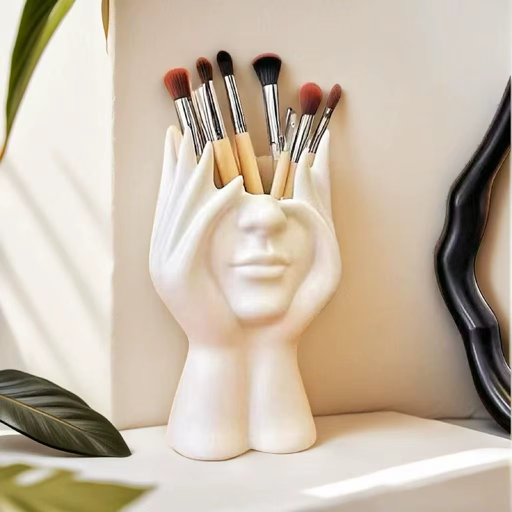 Seau de rangement de style Facial 1 pièce, boîte de rangement de maquillage mignonne, comptoir de rangement de maquillage, boîte de rangement de maquillage de salle de bain