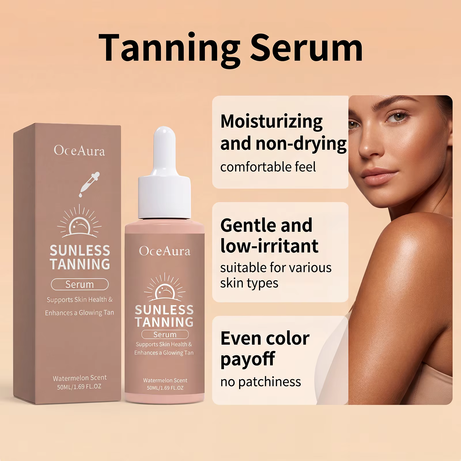 Sérum autobronzant naturel pour le corps