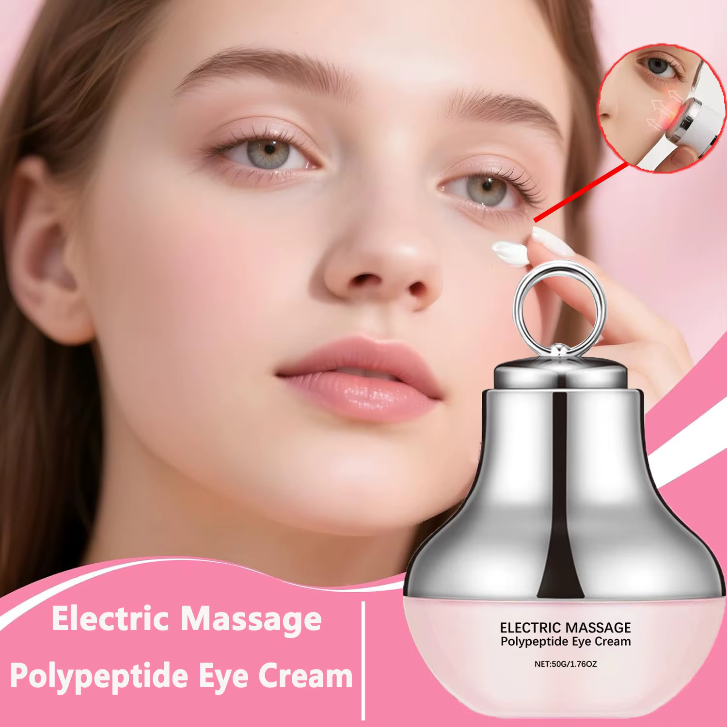 Massage électrique polypeptide raffermissant crème pour les yeux Lifting ligne Fine soulager la Fatigue cernes beauté hydratant soins de la peau