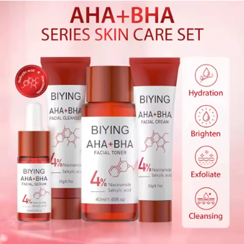AHA + BHA série peau nettoyant pour le visage crème sérum Toner hydratant