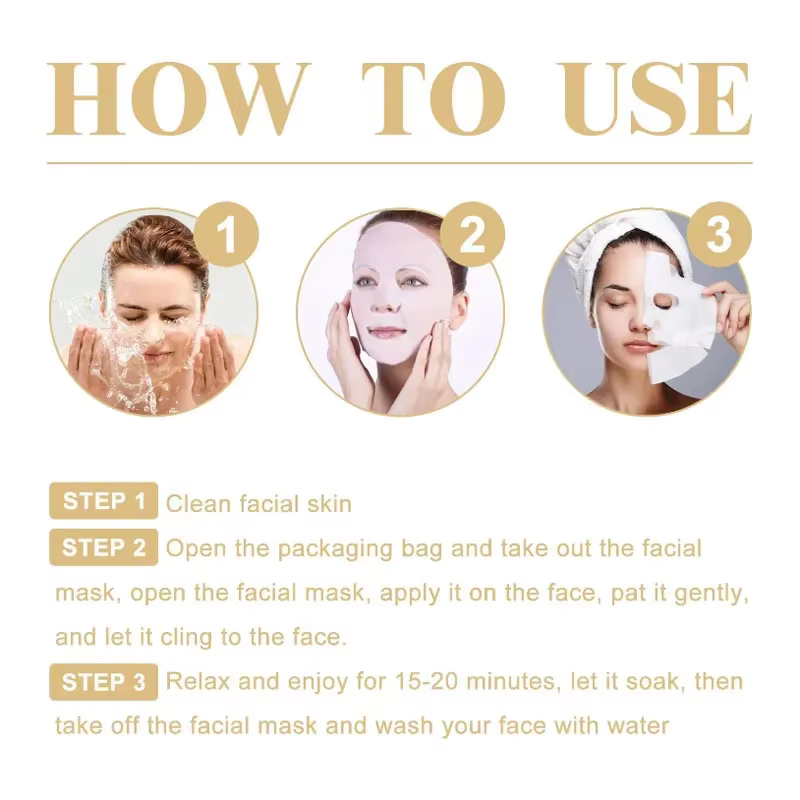 Masque facial anti-rides au collagène