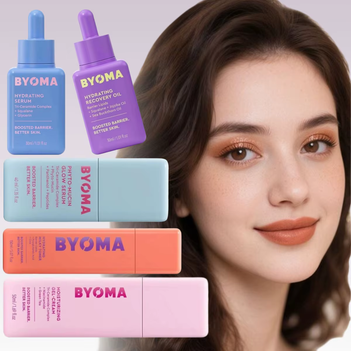 BYOMA Essence Double Réparation Barrière Cutanée Soin Élastifiant Instantané Hydratant Éclat Naturel Huile Essentielle