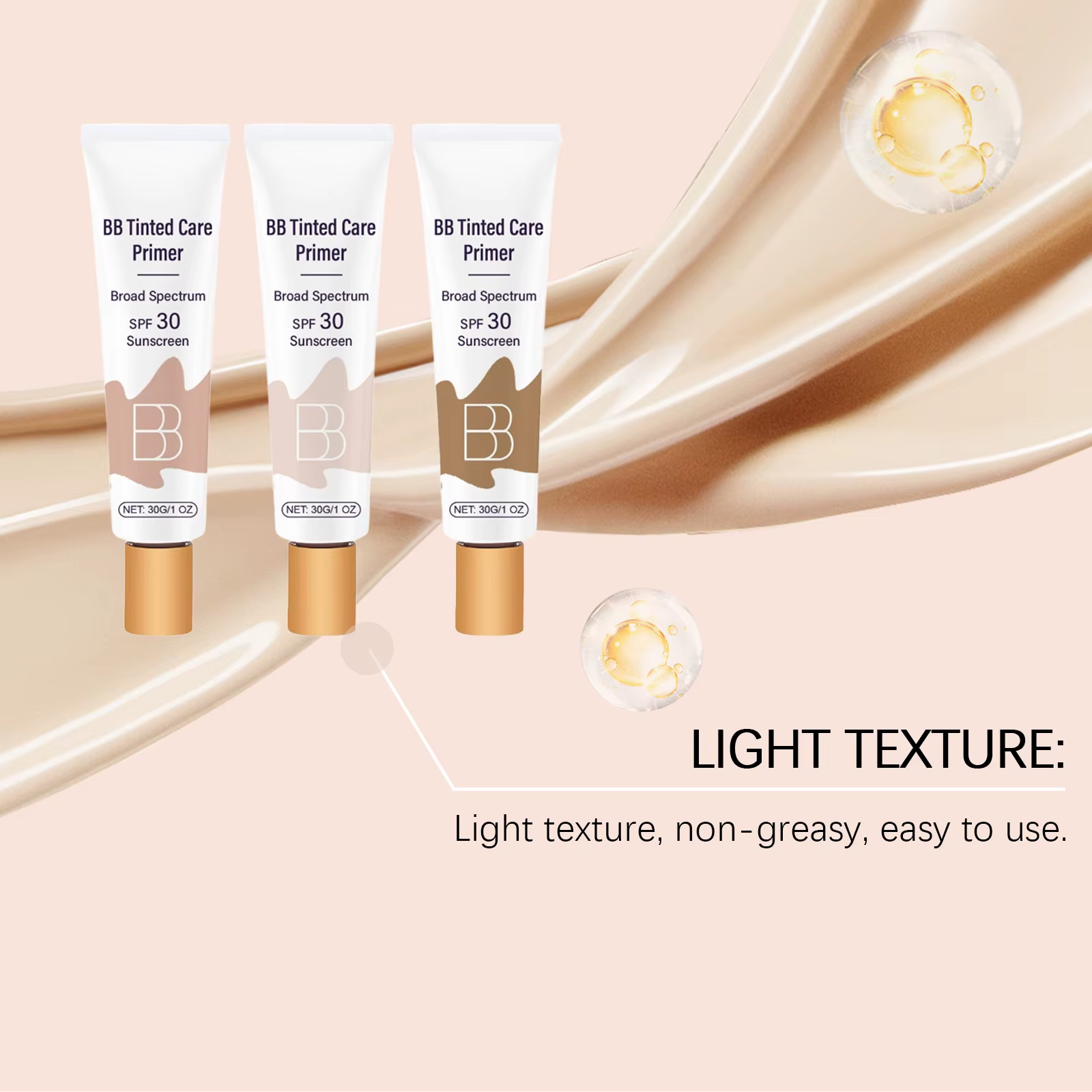 Crème BB Solaire Anti-Brûlures Apaisante Rougeurs Équilibrante Anti-Sébum Dissimule les Imperfections du Visage Renforce la Barrière Cutanée Correcteur Portable