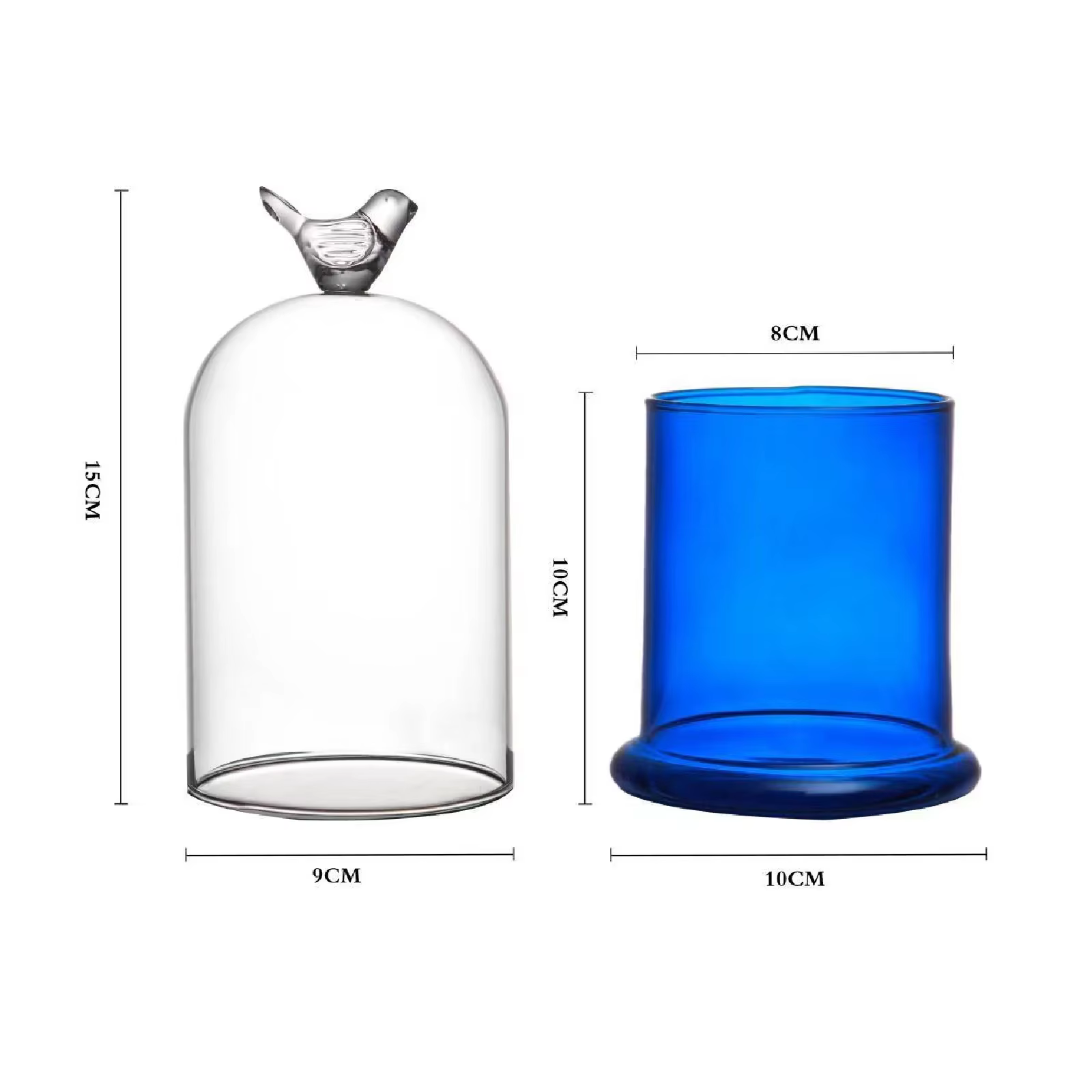 Ornements de tasse de bougie en verre, bouteille décorative en cristal d'huile essentielle, verre d'aromathérapie ci-après, accessoires de décoration pour la maison
