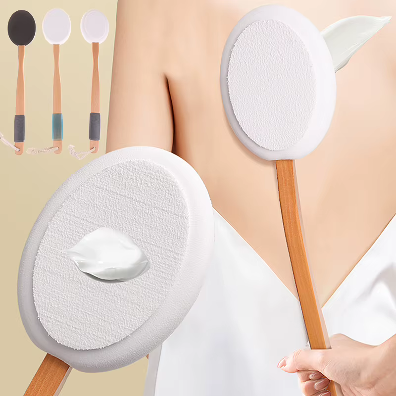 【LM】Applicateur multifonctionnel en silicone à long manche pour lotion, crème solaire et pommade, brosse de douche nettoyante pour le corps, applicateur de crème solaire pour le dos