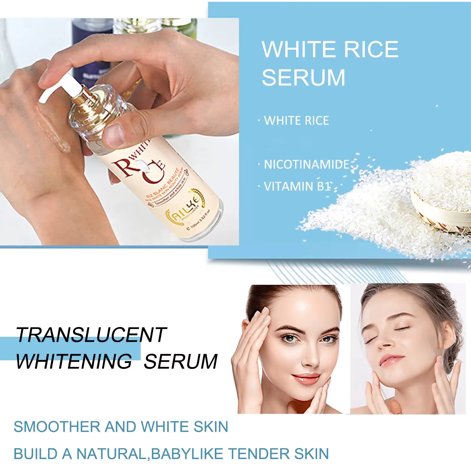 AILKE Lotion pour le corps blanchissante multi-vitamines avec vitamines