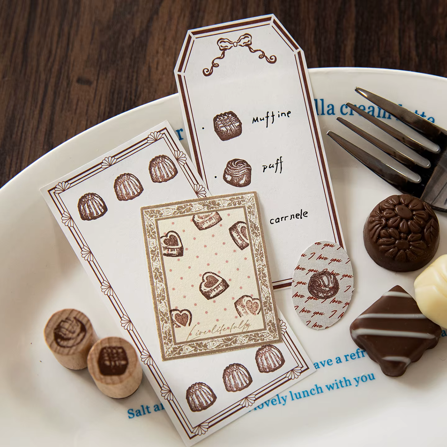 Mini tampons décoratifs mignons pour journaux, motifs alimentaires adorables et de haute qualité pour les check-ins DIY