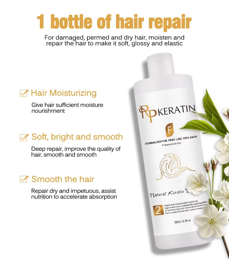 Traitement à la kératine sans formaldéhyde, lisser et lisse les cheveux bouclés normaux pour les meilleurs résultats de qualité Salon