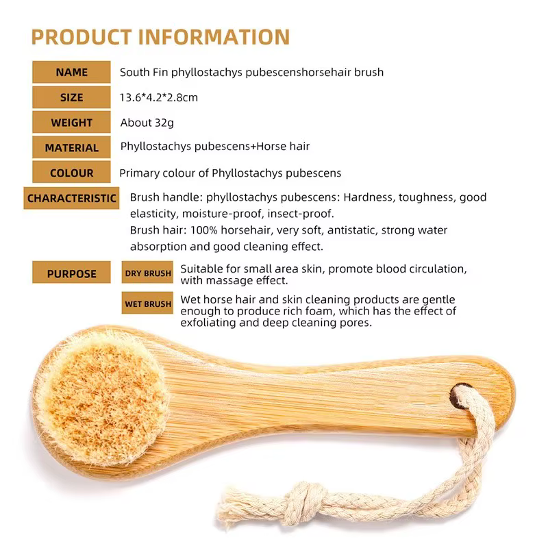 Brosse de Soin Visage Nettoyante en Bambou Naturel Doux pour Massage Facial Portable et Nettoyage en Profondeur