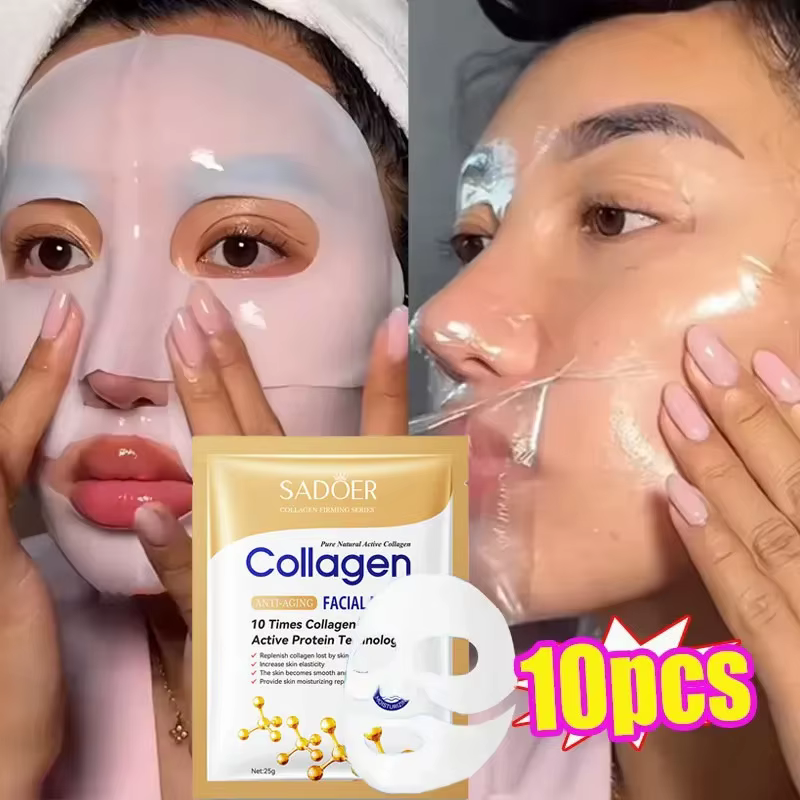 Masque facial anti-rides au collagène