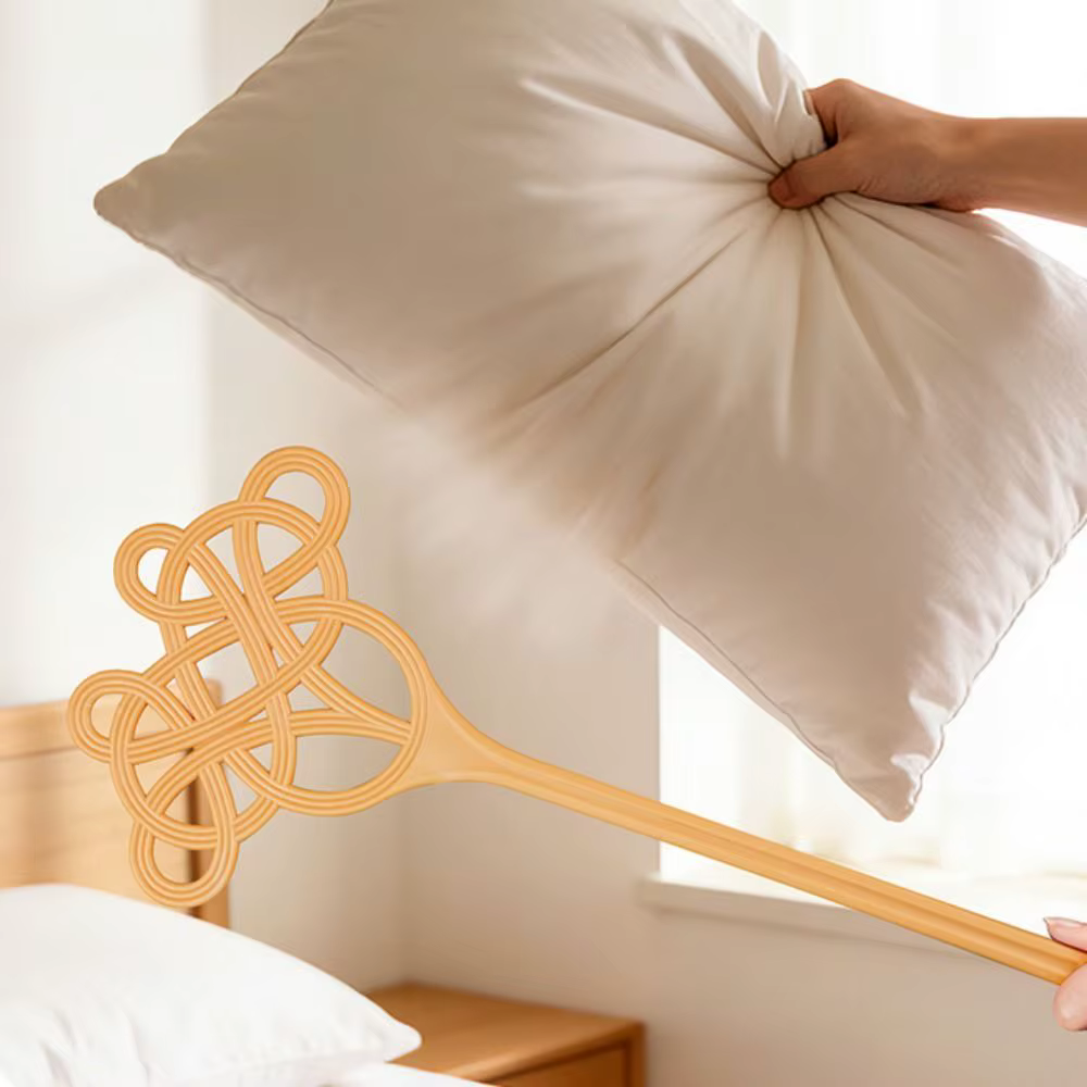 Outil de nettoyage batteur de couette en plastique à Long manche dépoussiérage batteur de poussière léger batteur de tapis nettoyage de couette