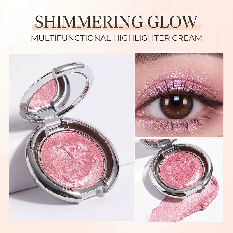Crème illuminateur Herorange, éclat nacré délicat pour un effet 3D instantané, multi-usages pour le contour des yeux et du visage