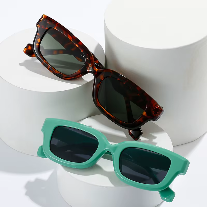 SO & EI rétro petit rectangle lunettes de soleil femmes bonbons couleurs nuances UV400 carré hommes lunettes de soleil