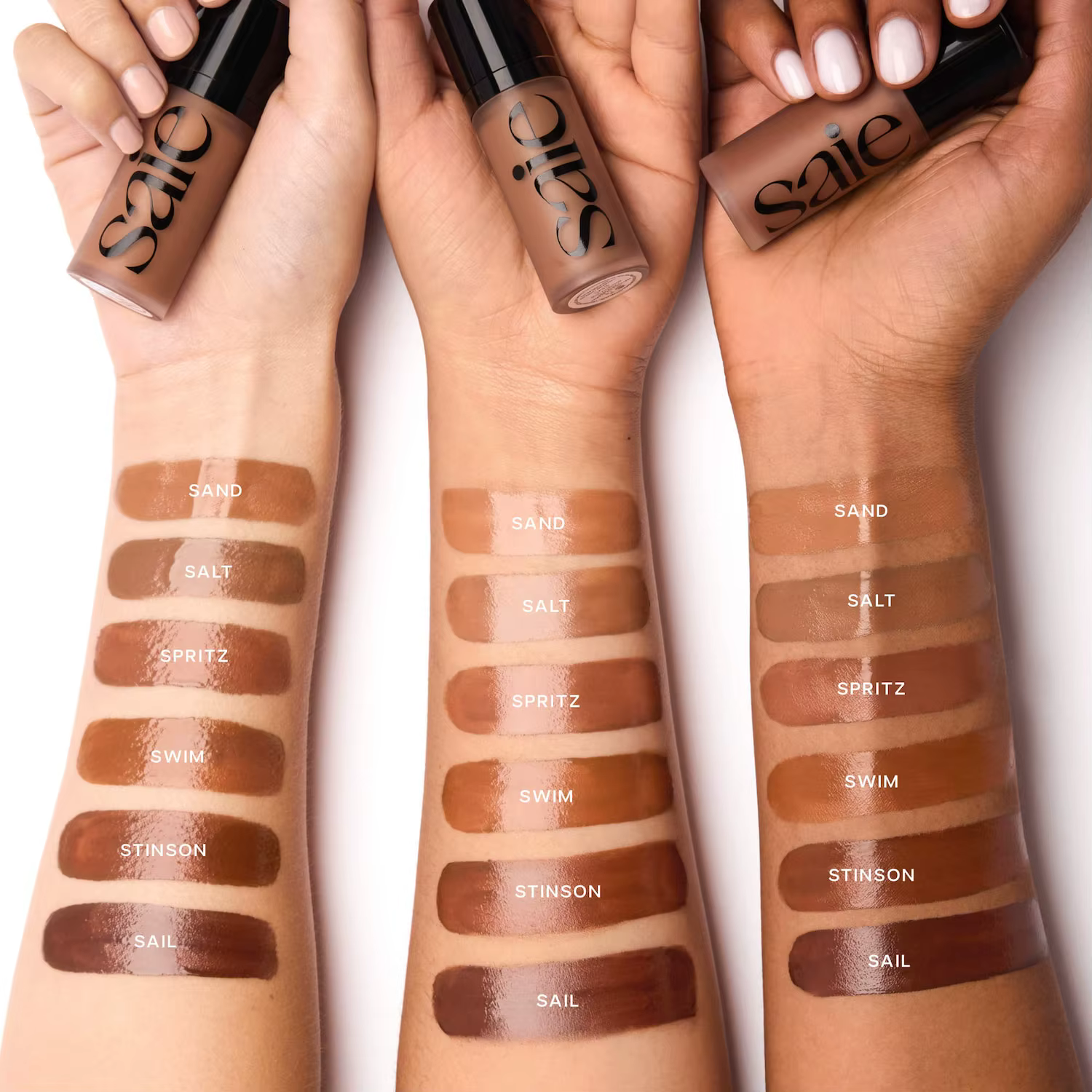Saie – crème hydratante pour le visage, illuminateur liquide, crème de contouring, crème de contouring, éclat scintillant, illuminateur, maquillage facile à appliquer