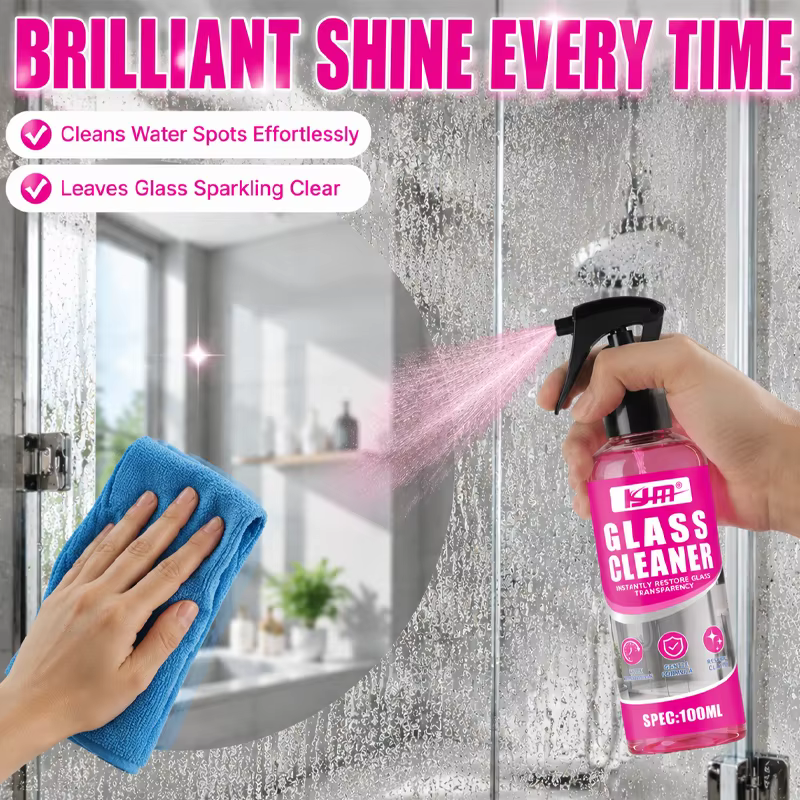 Nettoyant Vitres Cristallines en Spray – Décontamination Rapide pour Pare-Brise, Rétroviseurs, Salle de Bain et Douche – Élimine les Traces et la Saleté Sans Traces