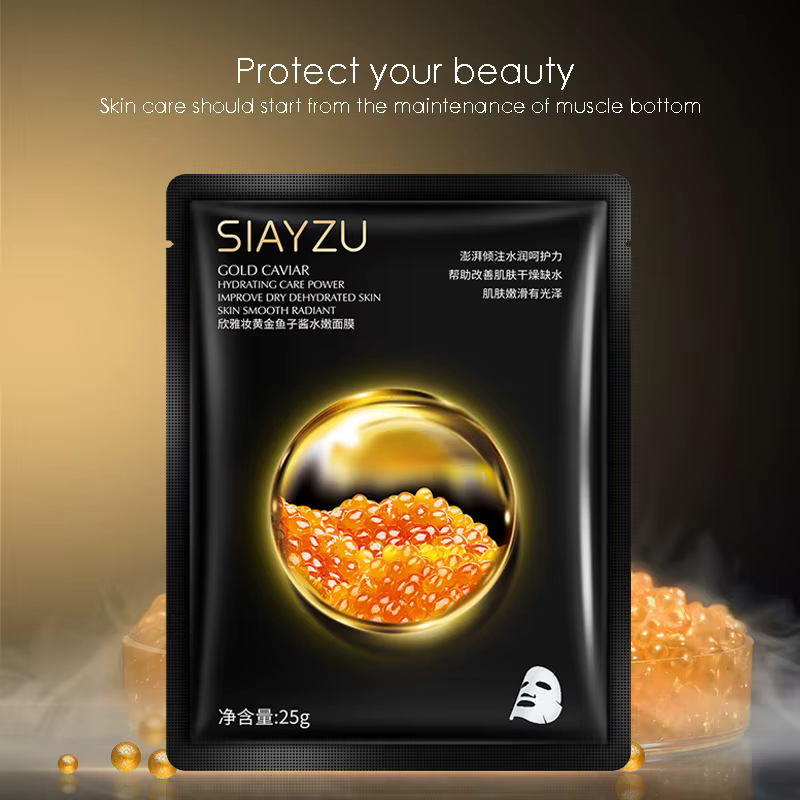 Masques faciaux hydratants au Caviar doré