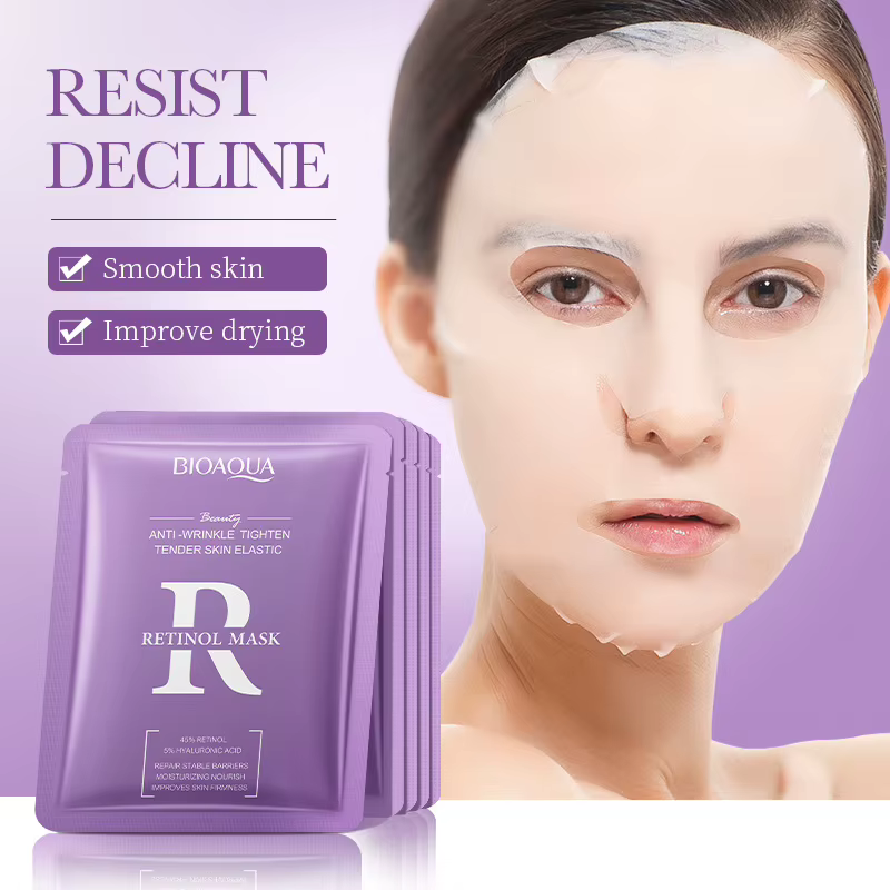 5 pièces BIOAQUA rétinol vitamine C masque Facial Anti-rides hydratant Anti-âge Nicotinamide blanchissant masques faciaux soins de la peau