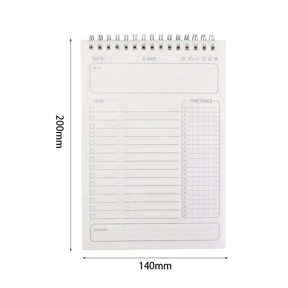 Organisateur d'horloges de forme d'auto-inspection, gestion du temps, planificateur quotidien, liste de choses à faire, remplissage d'écriture à feuilles mobiles