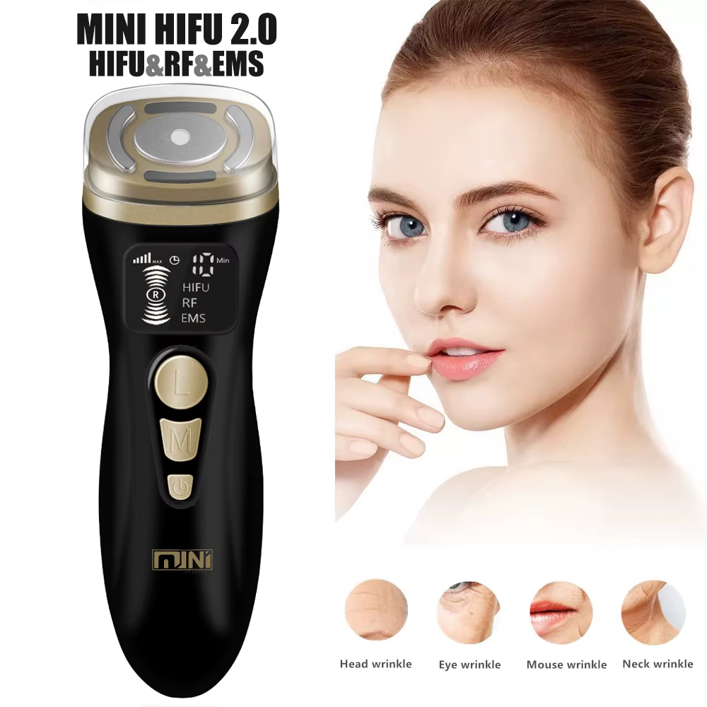 2.0 Mini HIFU Machine soins de la peau du visage EMS microcourant pour le raffermissement