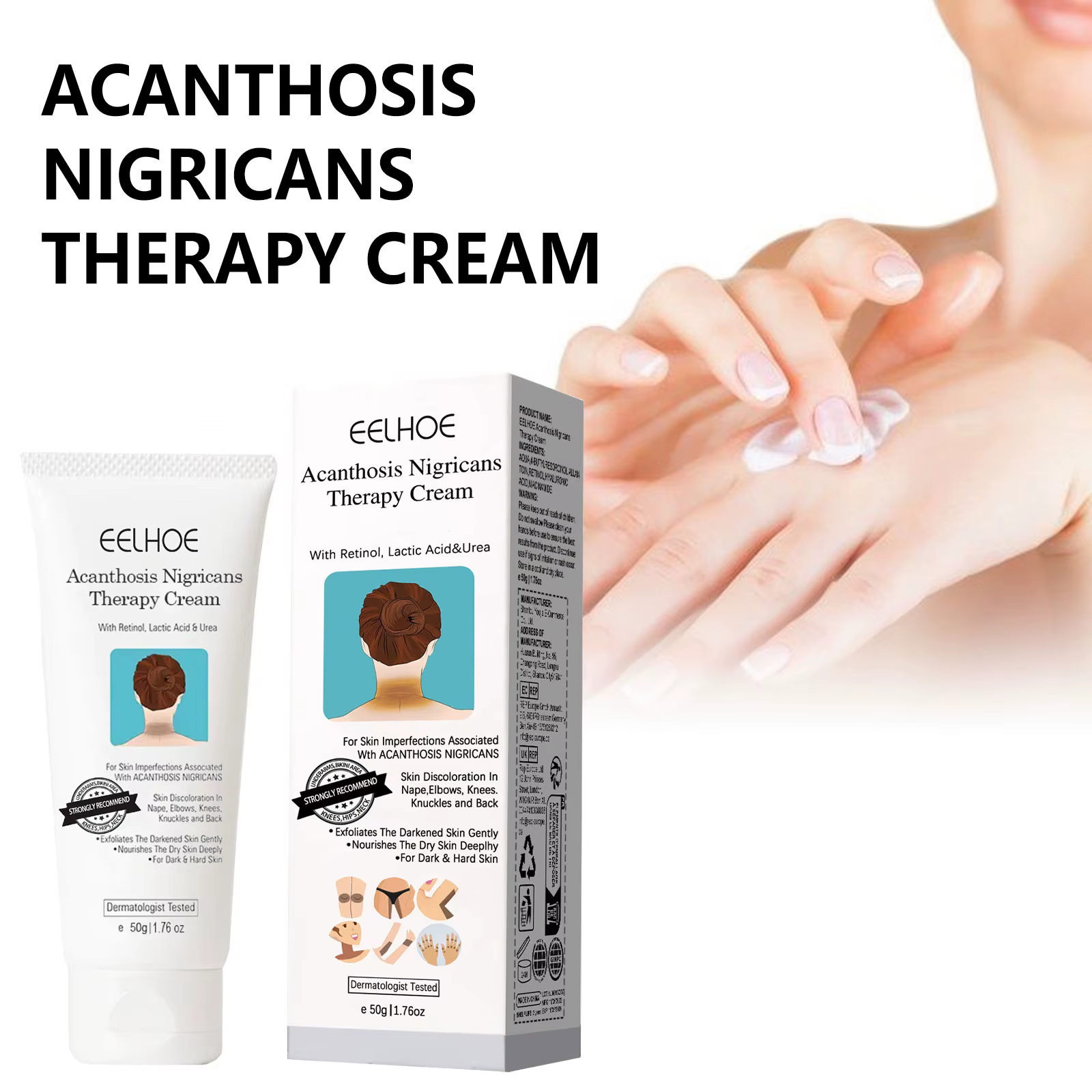 EELHOE acanthose Nigricans thérapie crème cou bras genou articulation aisselles éclaircissant produits de soins du corps