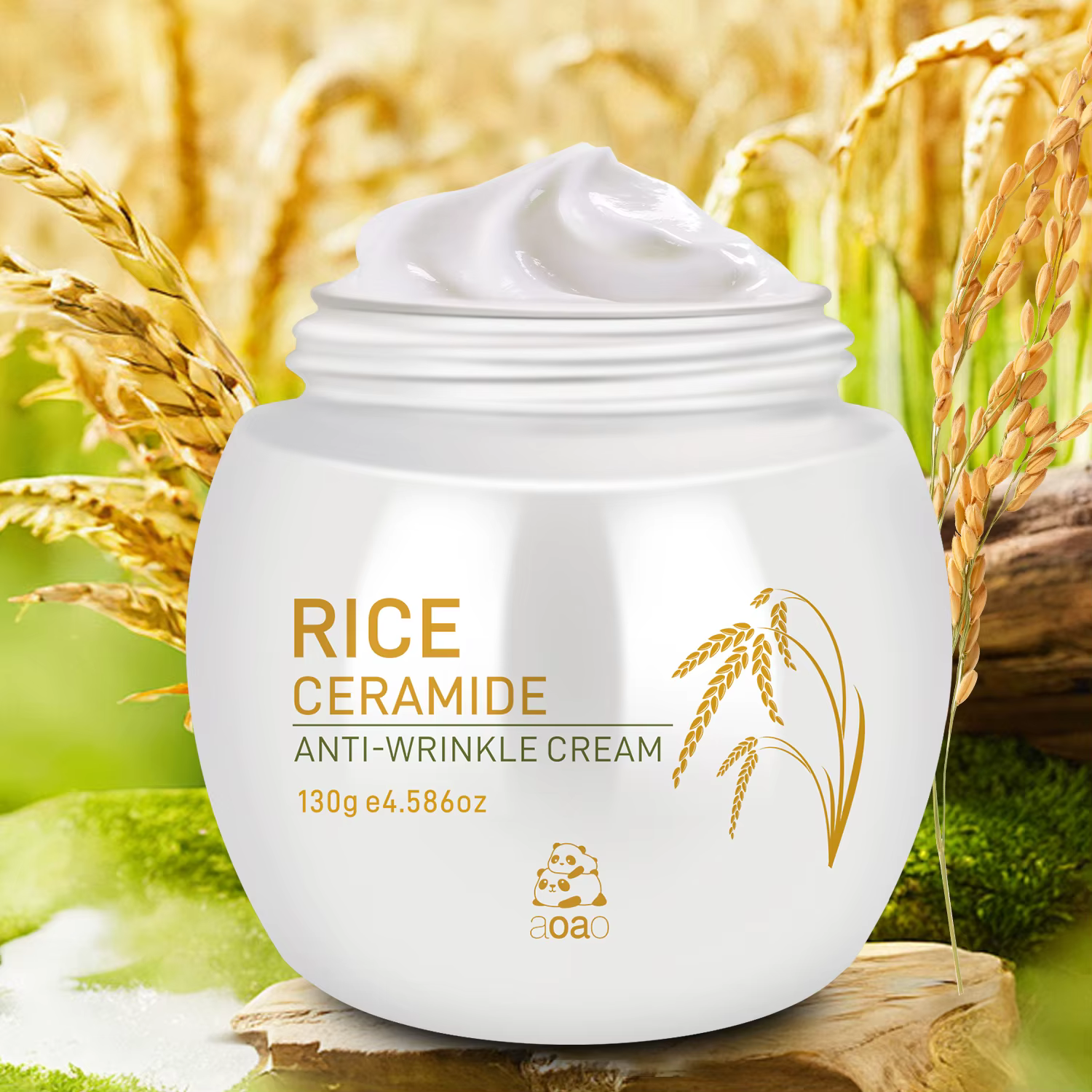 Crème de riz Anti-rides collagène Anti-âge hydratant nourrissant céramides pour peau revitalisée et plus ferme