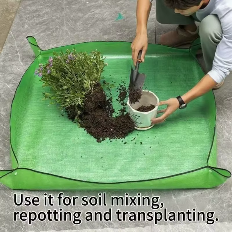 Tapis de jardinage carré pour plantes, imperméable, pour la transplantation de Pots de fleurs, tapis d'empotage pliable, bâche Anti-salissure