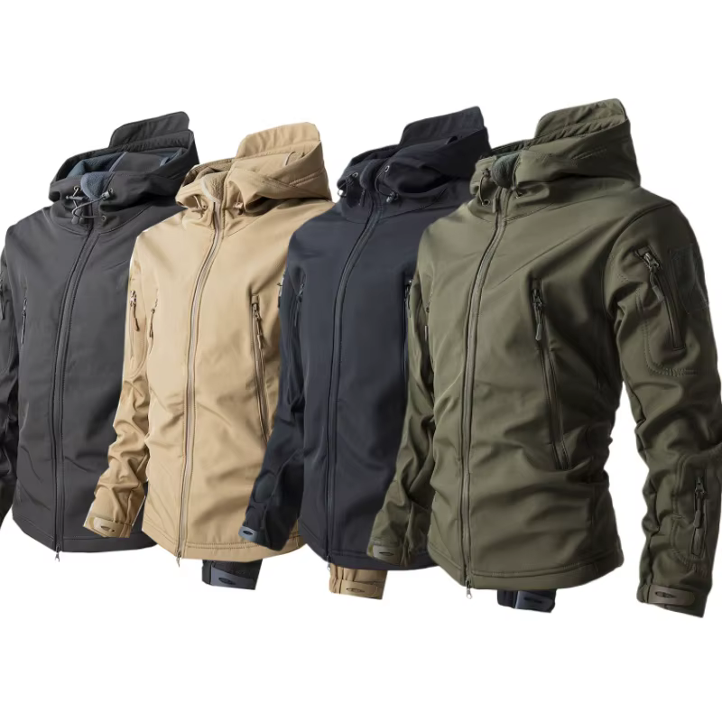 Veste Softshell en peau de requin pour hommes Veste imperméable coupe-vent tactique Manteau à capuche pour hommes Veste imperméable de sport pour hommes
