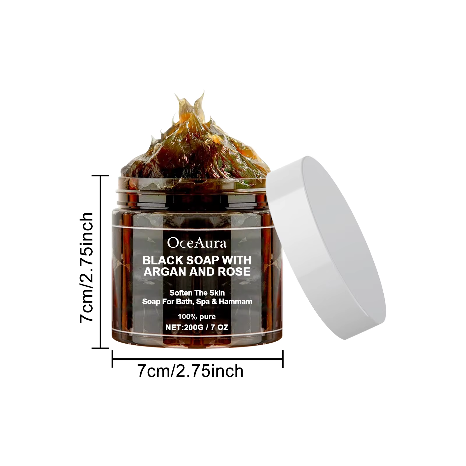 Savon noir OCEAURA à l'argan et à la rose